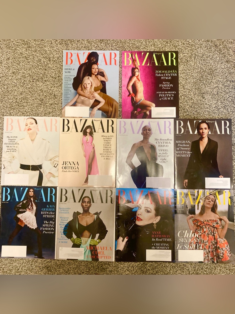 Lot 10 Harper’s Bazaar Magazines 2026 2025 Jan Feb Mar Apr May Jun July Aug Sep